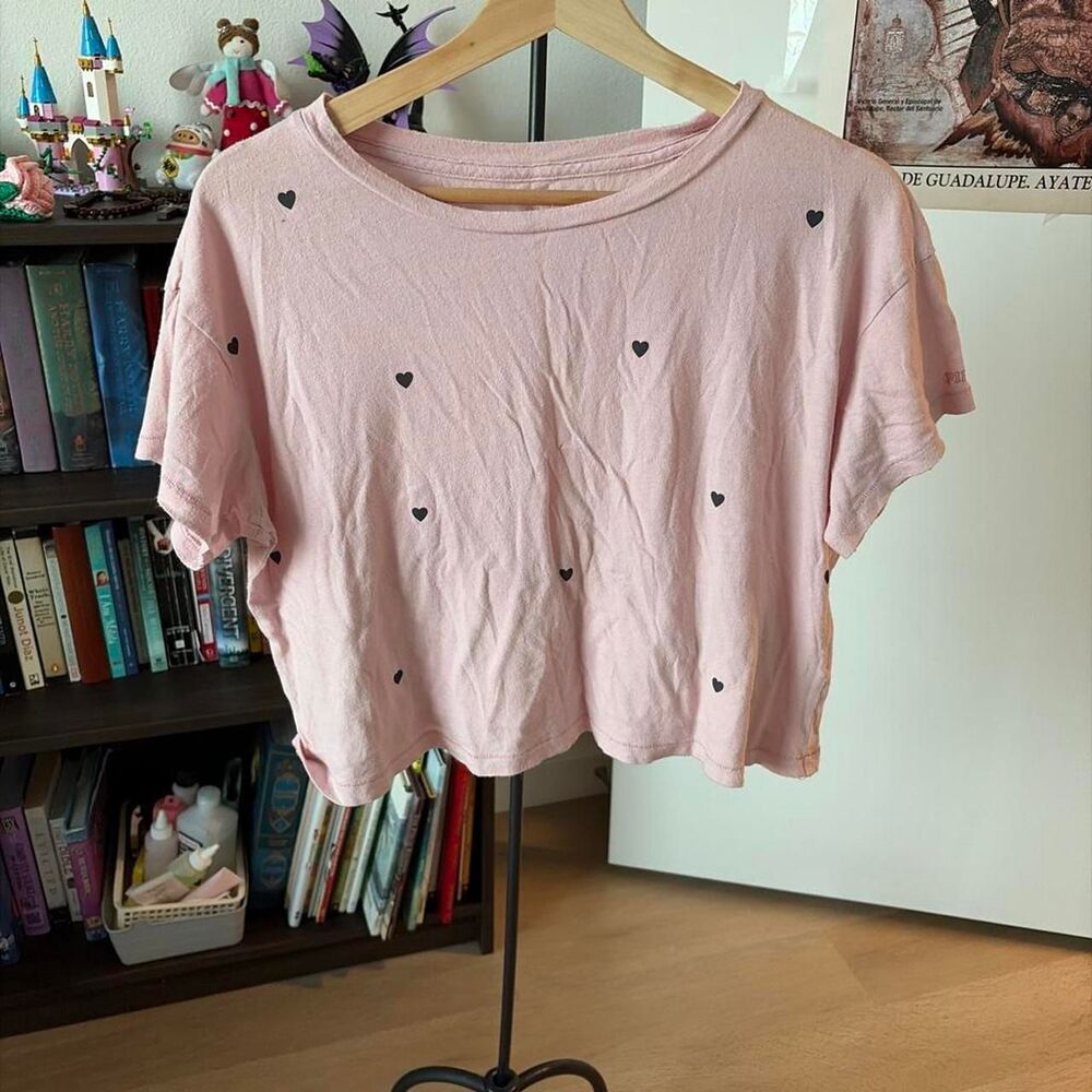 PINK Victoria's Secret Studded Crop Tee Pink Size Small